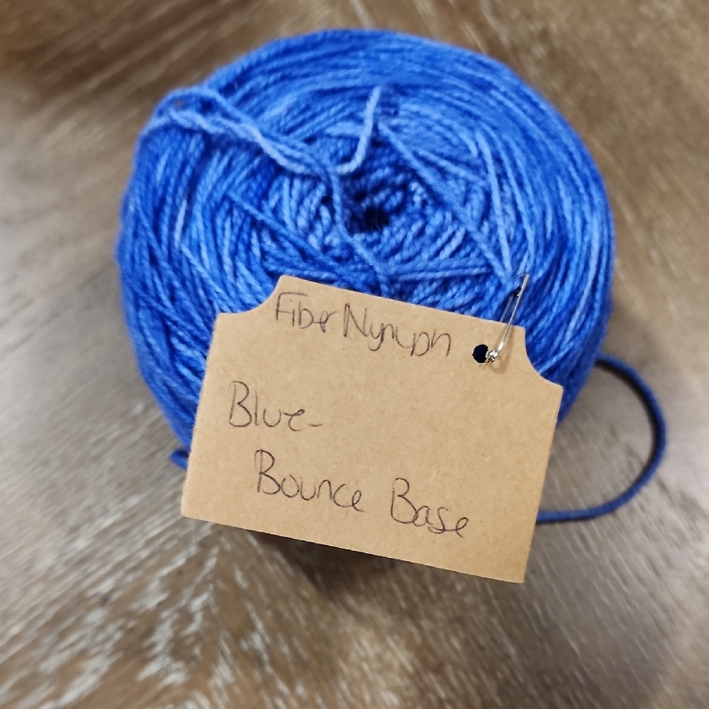 Fiber Nymph Cake Blue Bounce Base 80% Superwash Merino 20% Nylon 400 Yards